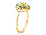 0.27ctw Emerald and Diamond Heart Shaped Ring in 14k Yellow Gold