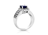 2.00ctw Sapphire and Diamonds Ring in 14k White Gold