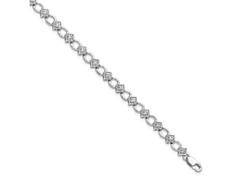 14K White Gold Lab Grown Diamond Bracelet