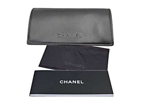 Chanel Square Black Frame Gold Tone Chanel Logo / Gray Lenses