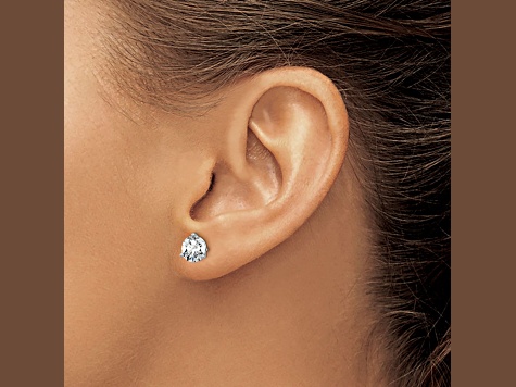 Rhodium Over 14K Gold Lab Grown Diamond 2ct. VS/SI GH+, 3 Prong Screwback Earrings