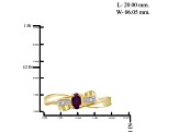 Red Ruby with White Diamond Accent 14K Gold Over Sterling Silver Ring 0.40ctw