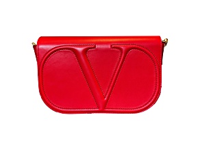 Valentino Garavani VLogo Walk Large Crossbody Bag Red Calf Leather