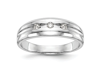 Picture of Rhodium Over 14K White Gold Lab Grown Diamond SI1/SI2, G H I, Men's Band