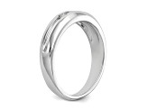 Rhodium Over 14K White Gold Lab Grown Diamond SI1/SI2, G H I, Men's Band