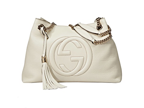 Gucci Soho GG Ivory Leather Chain Shoulder Tote Bag 11T5VA JTV