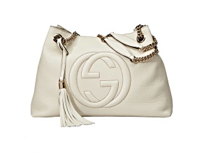 Gucci Soho GG Ivory Leather Chain Shoulder Tote Bag