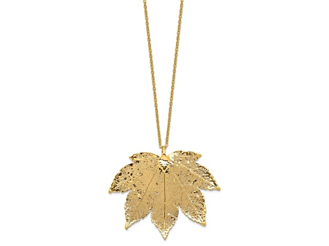 Copper Dipped Full Moon Maple with 20 Inch Gold-tone Necklace