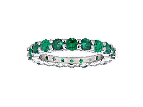 2.20ctw Emerald Eternity Band Ring in 14k White Gold