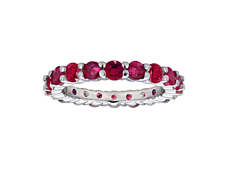 2.75ctw Ruby Eternity Band Ring in 14k White Gold - 11T6WB | JTV