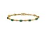 14k Yellow Gold and Rhodium Over 14k Yellow Gold Diamond and Oval Emerald Bracelet