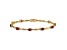 14k Yellow Gold and Rhodium Over 14k Yellow Gold Diamond and Oval Ruby Bracelet