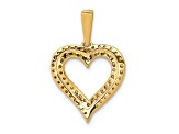 14k Yellow Gold Diamond 2-row Heart Pendant