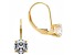 White Cubic Zirconia 14k Yellow Gold Earrings With Velvet Gift Box 1.50ctw