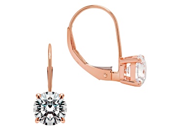 Picture of White Cubic Zirconia 14k Rose Gold Earrings With Velvet Gift Box 1.50ctw