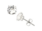 Lab Created White Sapphire Round 10K White Gold Stud Earrings, 2ctw