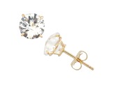 Lab Created White Sapphire Round 10K Yellow Gold Stud Earrings, 2ctw