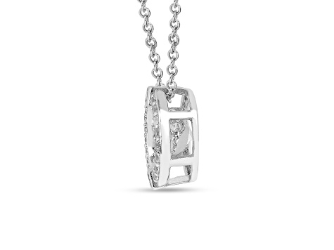 Lab Created White Sapphire and White Topaz Rhodium Over Sterling Silver Necklace