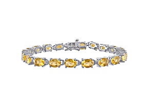 Citrine Sterling Silver Tennis Bracelet 14.75ctw