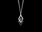 Star Wars™ Fine Jewelry Light X Dark Chrome Diopside & Diamond Rhodium Over Silver Pendant 0.35ctw