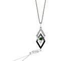 Star Wars™ Fine Jewelry Light X Dark Chrome Diopside & Diamond Rhodium Over Silver Pendant 0.35ctw