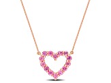 1 1/8 CT TGW Pink Sapphire Heart Pendant with Chain in 10K Rose Gold