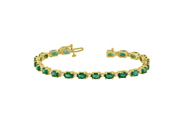 Picture of 9.40ctw Emerald and Diamond Bracelet set in 14k Yellow Gold
