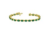 9.40ctw Emerald and Diamond Bracelet set in 14k Yellow Gold