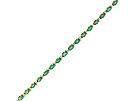 9.40ctw Emerald and Diamond Bracelet set in 14k Yellow Gold