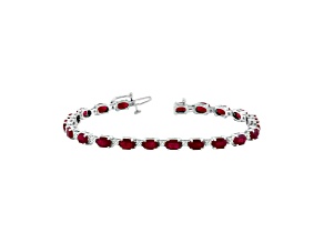 11.40ctw Ruby and Diamond Bracelet set in 14k White Gold