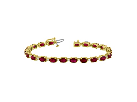11.40ctw Ruby and Diamond Bracelet set in 14k Yellow Gold