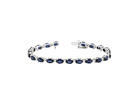 11.40ctw Sapphire and Diamond Bracelet set in 14k White Gold