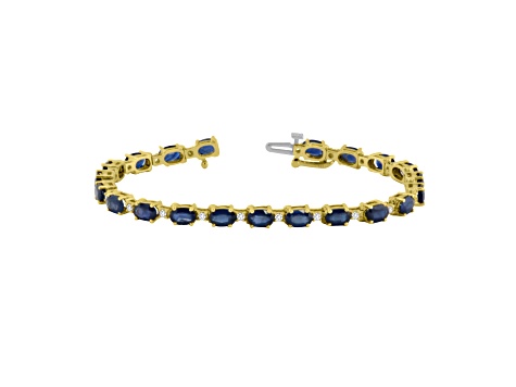 11.40ctw Sapphire and Diamond Bracelet set in 14k Yellow Gold