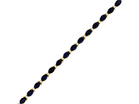 11.40ctw Sapphire and Diamond Bracelet set in 14k Yellow Gold