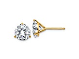 14K Yellow Gold 4ct. 8.0mm Round J-K Color Moissanite Earrings