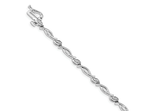 Rhodium Over 14k White Gold Diamond Bracelet