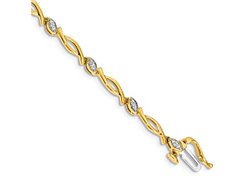 Picture of 14k Yellow Gold and 14k White Gold with Rhodium over 14k Yellow Gold Diamond Bracelet