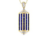 Cobalt Blue Spinel Rhodium And 24k Gold Over Palladium Sterling Silver Pendant W/ Chain 2.50ctw
