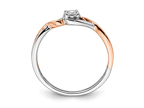 14K Two-tone White and Rose Gold First Promise 1/20 ct. Diamond Promise/Engagement Ring 0.05ctw