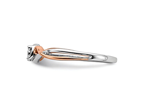 14K Two-tone White and Rose Gold First Promise 1/20 ct. Diamond Promise/Engagement Ring 0.05ctw