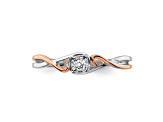 14K Two-tone White and Rose Gold First Promise 1/20 ct. Diamond Promise/Engagement Ring 0.05ctw