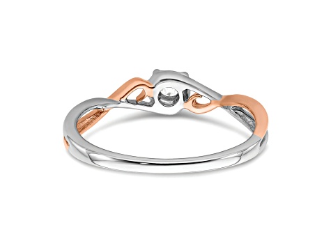 14K Two-tone White and Rose Gold First Promise 1/20 ct. Diamond Promise/Engagement Ring 0.05ctw