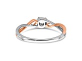 14K Two-tone White and Rose Gold First Promise 1/20 ct. Diamond Promise/Engagement Ring 0.05ctw