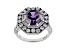 Judith Ripka 7.37ctw Purple and Lavender Bella Luce Rhodium Over Sterling Silver Halo Ring
