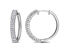 1.75ctw Created Moissanite Hoop Earrings in Sterling Silver