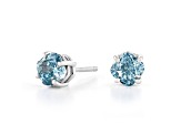 Blue Lab-Grown Diamond 14k White Gold Stud Earrings 0.75ctw