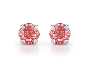 pink lab-grown diamond 14kt white gold stud earrings 0.75ctw
