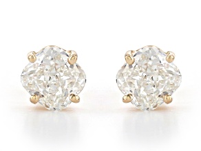White Lab-Grown Diamond 14k Yellow Gold Solitaire Stud earrings 0.75ctw
