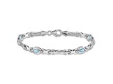 Rhodium Over 14k White Gold Blue Topaz Bracelet