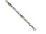 Rhodium Over 14k White Gold Peridot Bracelet